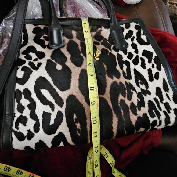 Cavalcanti Leopard Print Genuine Leather Italian Handbag – Black Accents - Picture 5 of 7